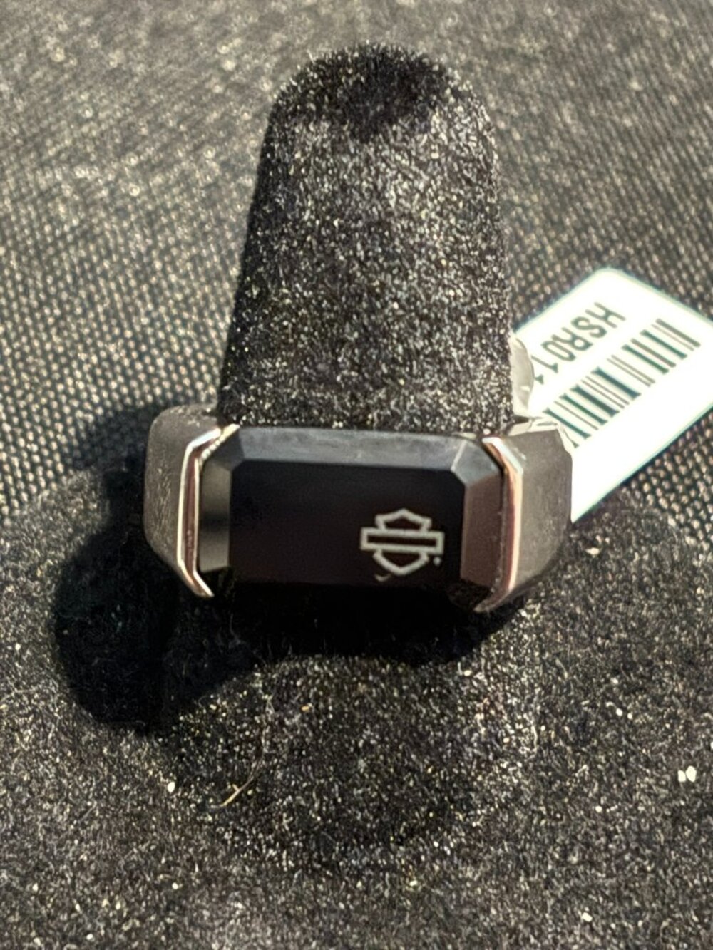 HARLEY DAVIDSON LADIES STERLING SILVER AND ONYX RING